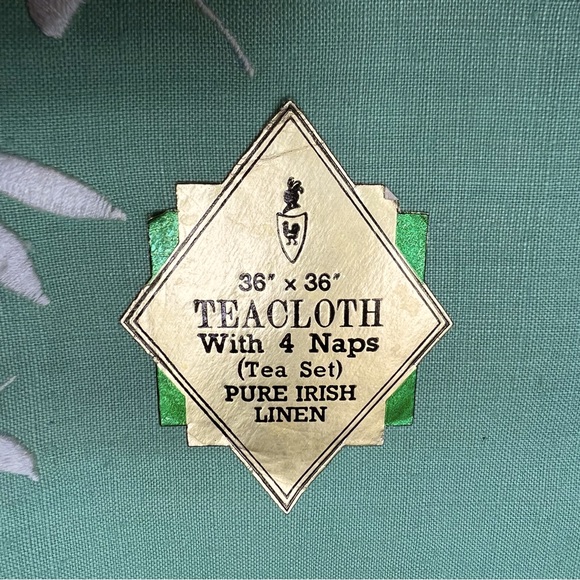NWT Vintage Irish Linen Tea Set - Picture 3 of 5